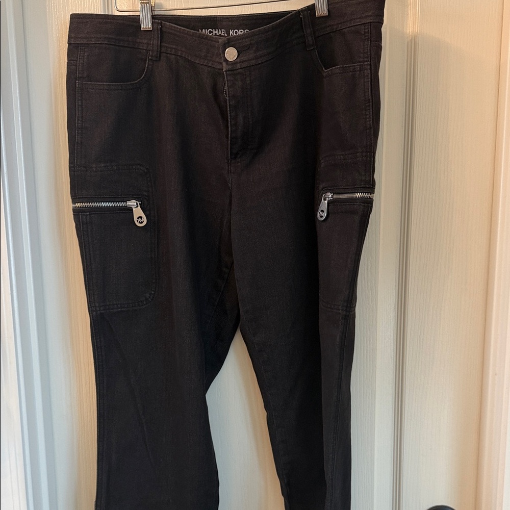 Michael Kors Dark Charcoal Zippered Pants